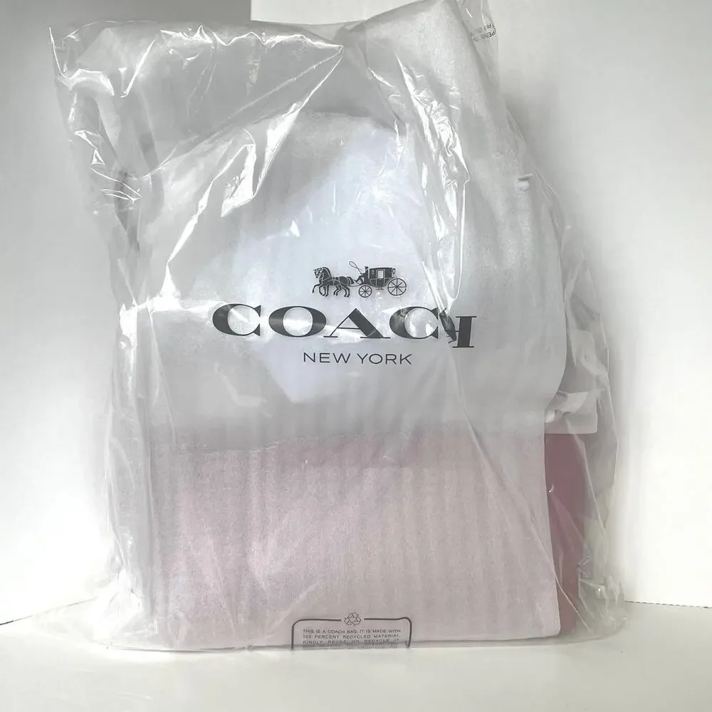 Coach Station Tote CDL99 Peony Pink Pebbled Leather Work Tote